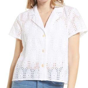 Madewell Eyelet Shrunken Camp Shirt S
